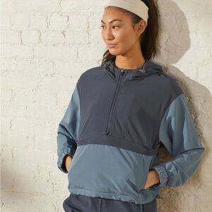 Two-Tone Blue Windbreaker Jacket